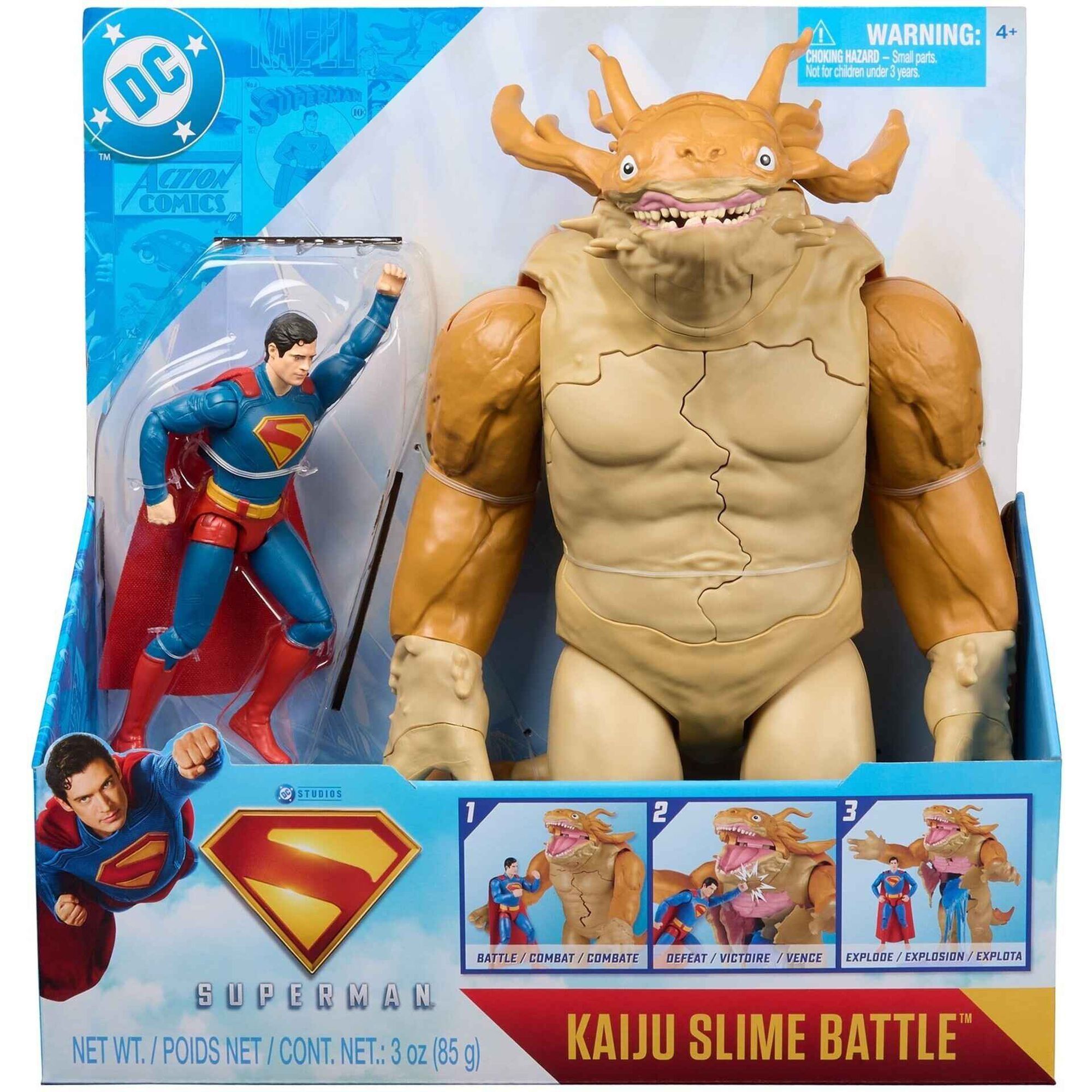 Figuras Superman e Kaiju Slime Battle