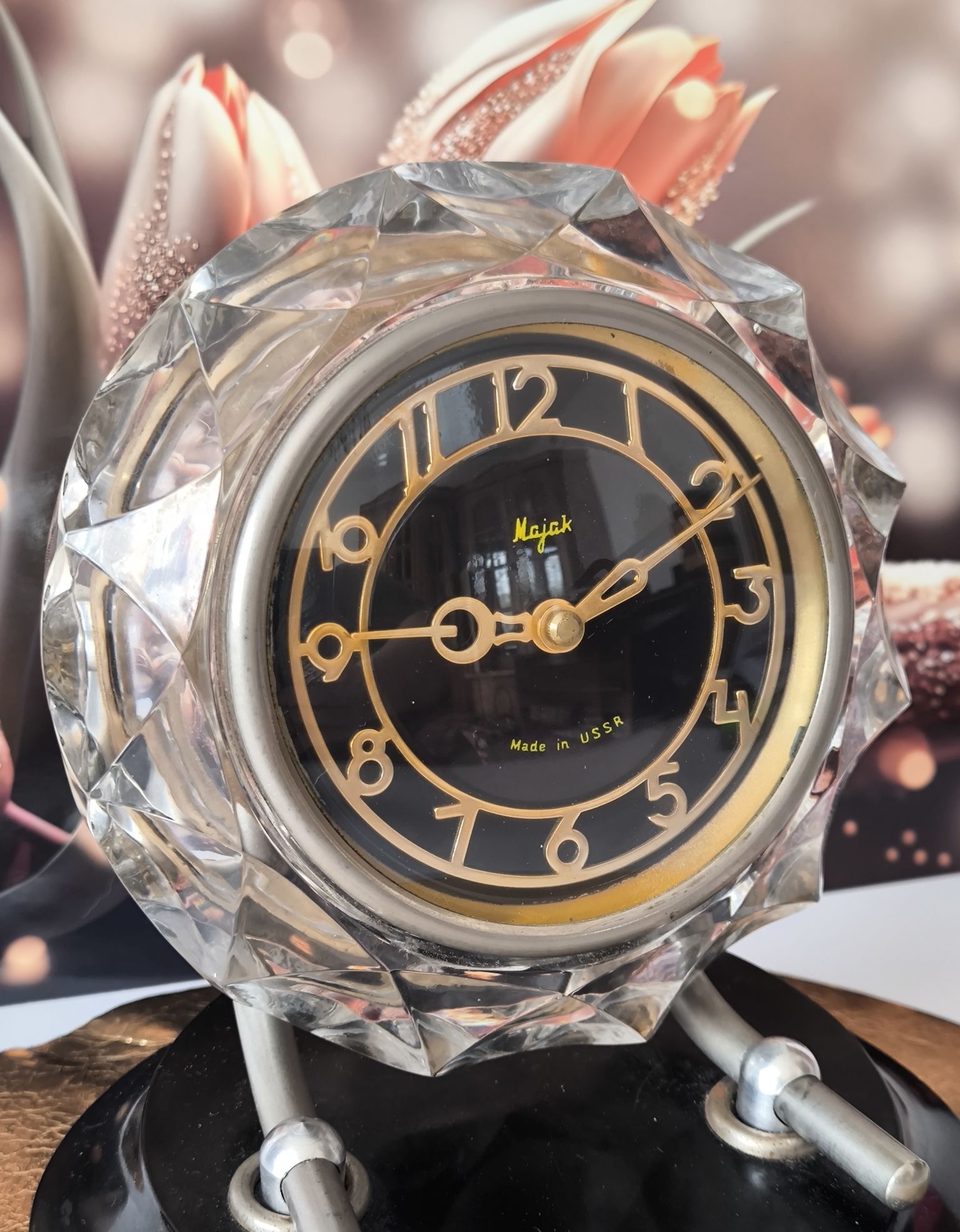 Zegar kominkowy  Majak piękny stary kryształ