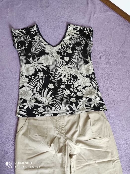 Spodnie materiałowe chinosy beżowe Cotton Club rozm. 42