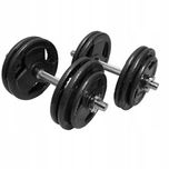 Hantle żeliwne REGULOWANE 2x15kg gryf Talerze zestaw 30kg NOWE