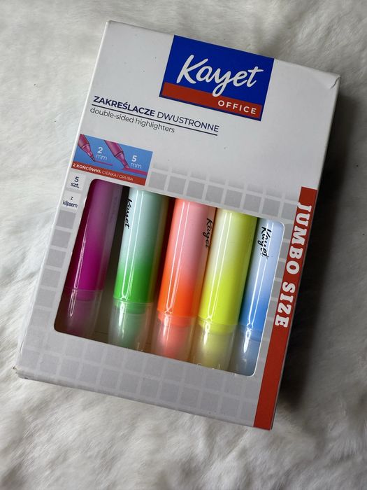 Zakreślacze dwustronne kayet zakreślacz 5mm 2mm
