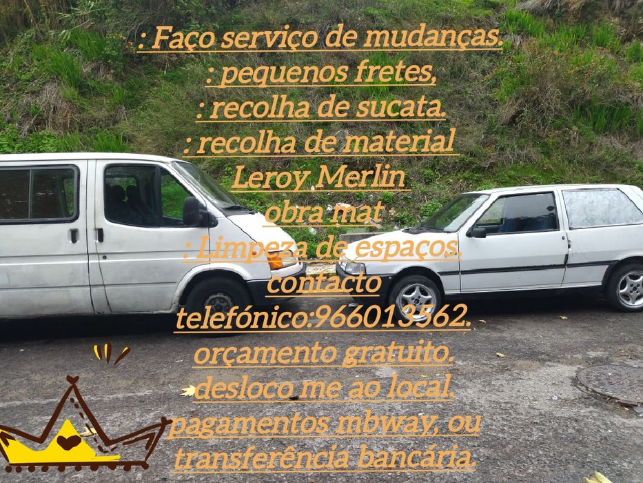 Serviço de mudanças, limpezas de espaços.