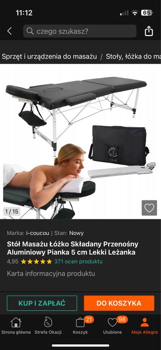 Stół do masażu salon kosmetyczny leżanka