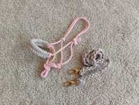 Zestaw dla hobby horse halter i wodze a4 - a3 zestaw różowo-beżowy