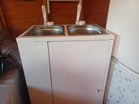 Zlew mobilny dwukomorowy