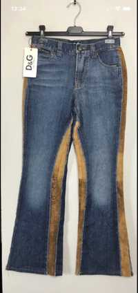 Skórzane jeansy dzwony Dolce&Gabbana XS