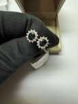 Серьги 750 проба сапфиры Цейлон 1.16 ct, природные бриллианты 0.40 ct