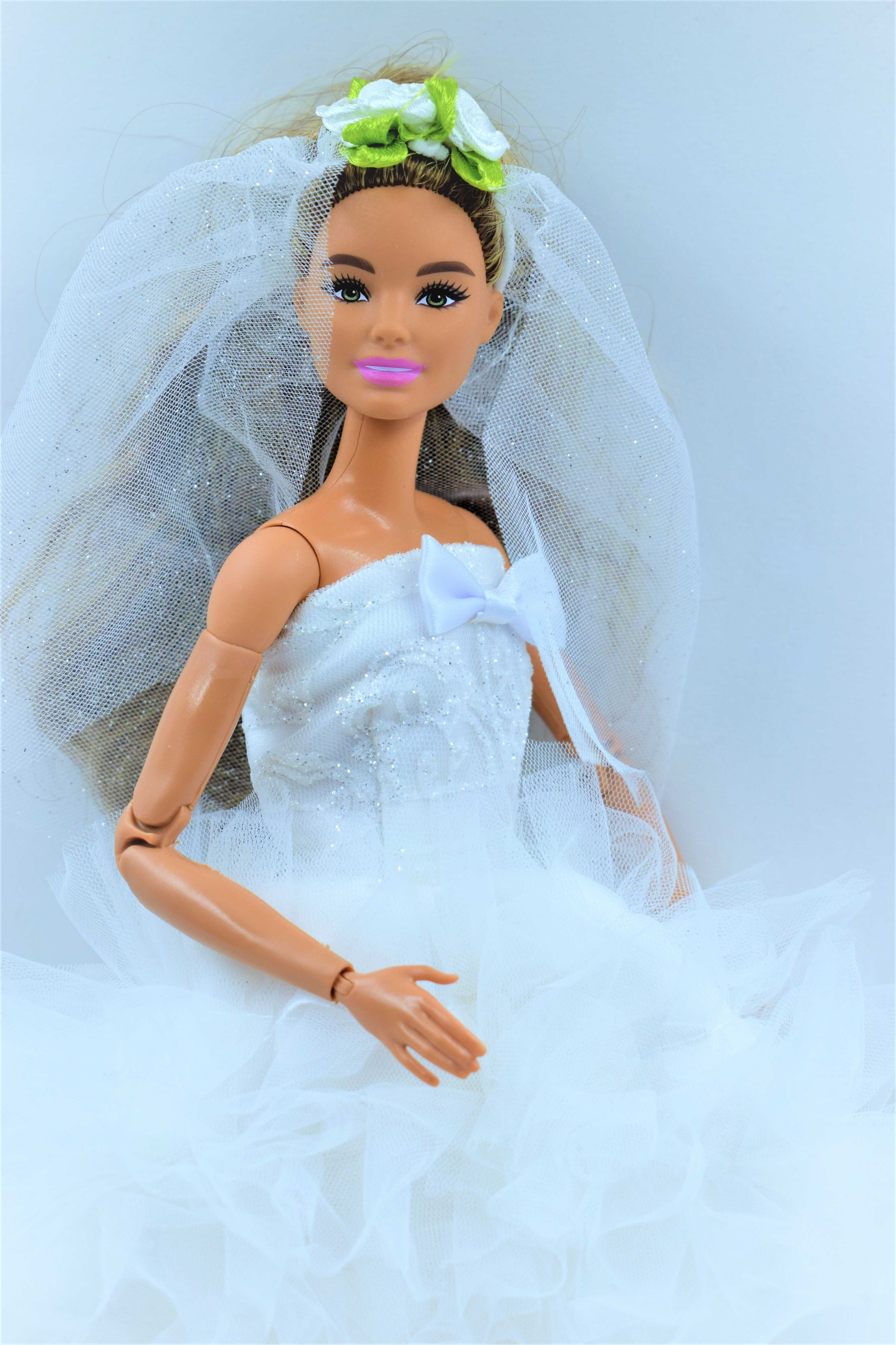 suknia balowa ślubna dla lalki