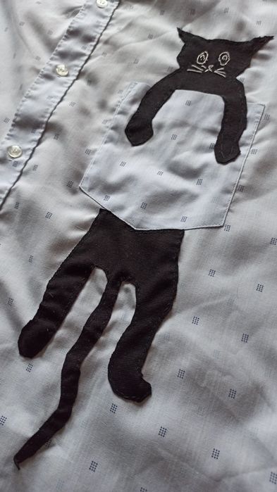 Bluzka błękitna z kotem L 40 koszula