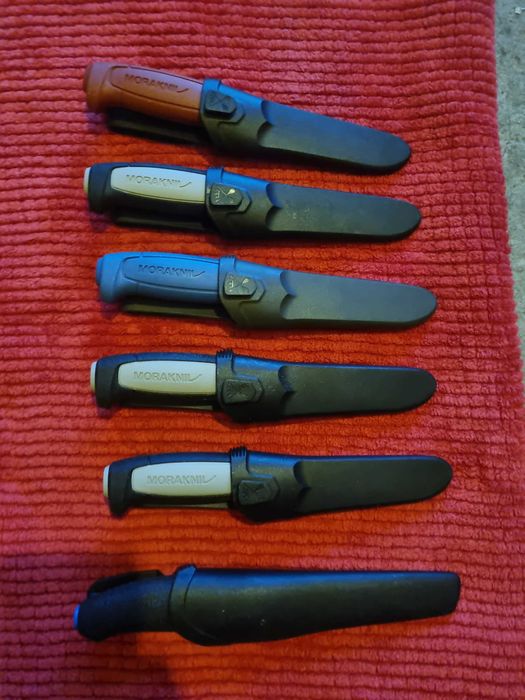 5 Noże Morakniv Craft Pro Robust stal węglowa C MORA ,plus 1 inny