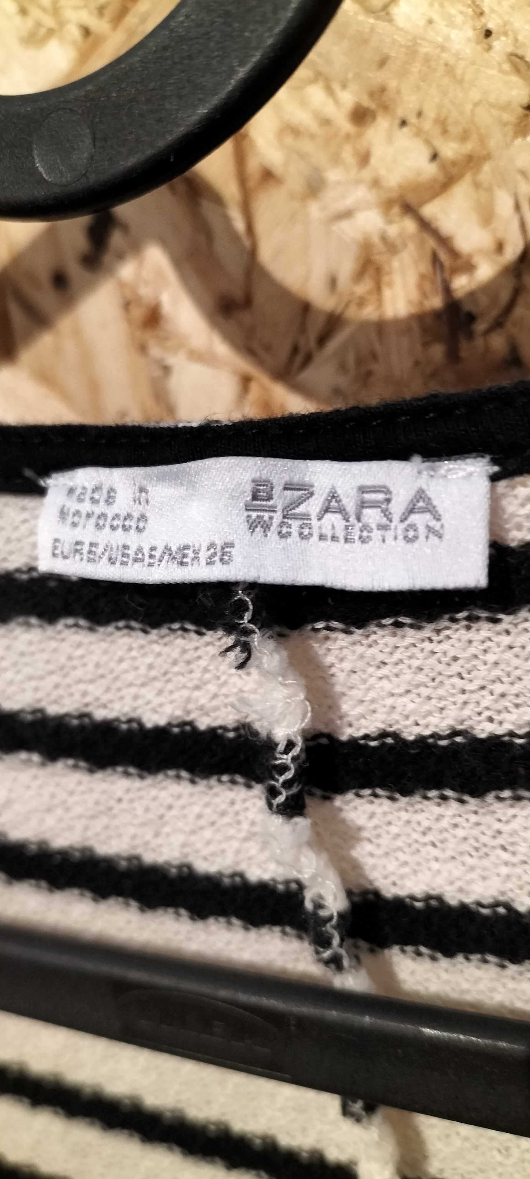 Vestido de riscas com manga 3/4 da zara