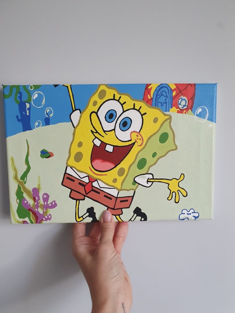 Obrazek 20x30 cm Spongebob na płótnie