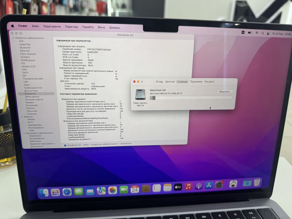 MacBook Air 13.6” 13 M2 8/512Gb без мдм Midnight Space Gray ПОВНОЦІННІ