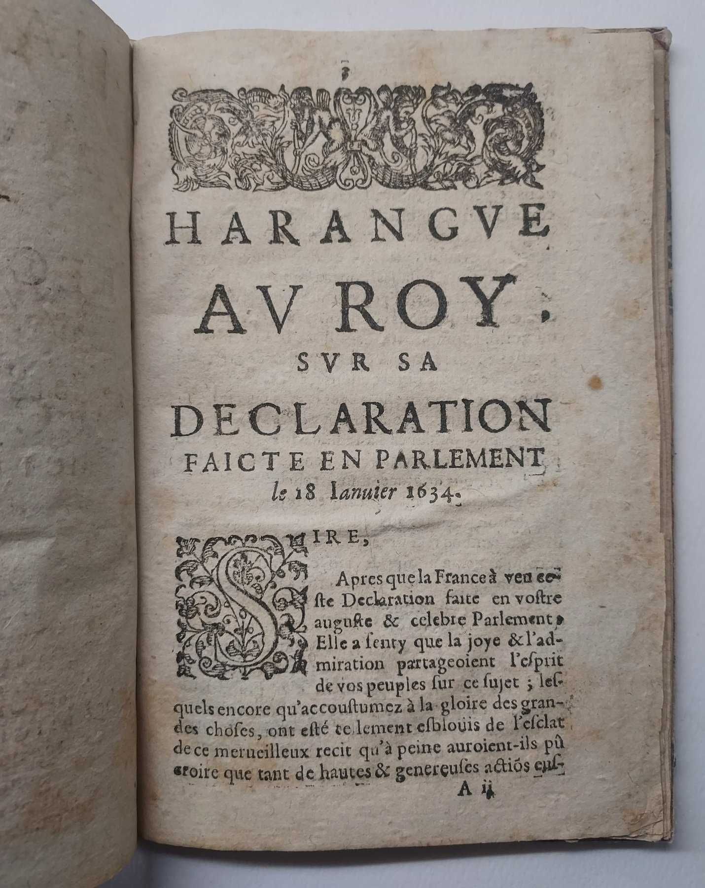 Livro com 2 textos do Duque de Orleães a Luís XIII e Irmão. 1632-34.