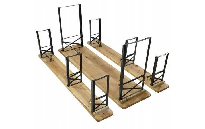 Stół biesiadny 180, cateringowy, drewniany, składany, zestaw piwny, FV