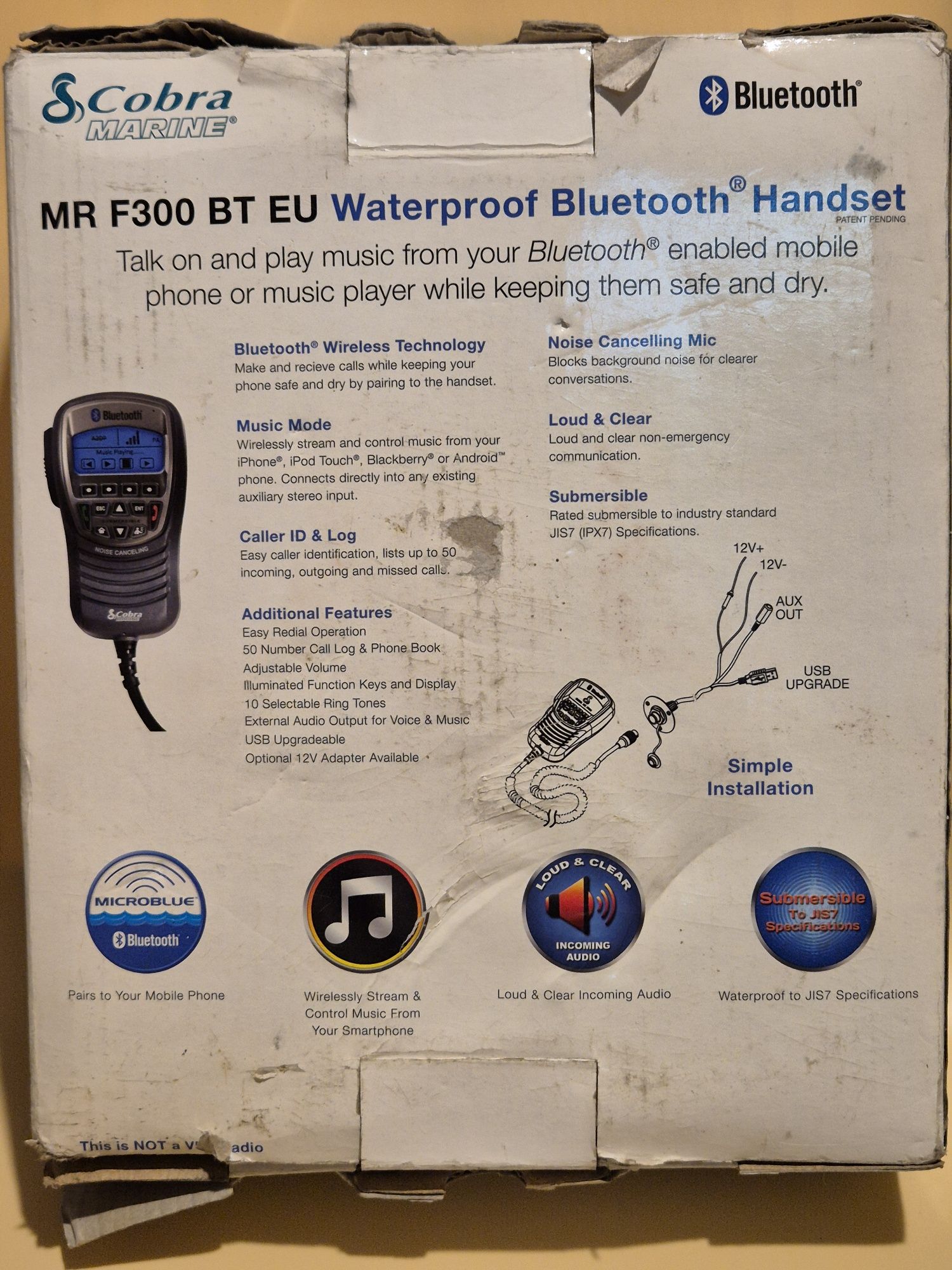 Słuchawka Cobra MR F300 BT EU. Cobra Marine Bluetooth