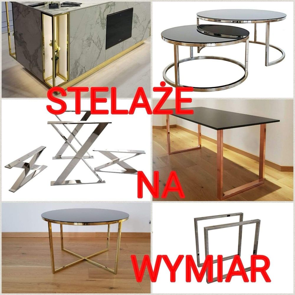Nogi do biurka konsoli stołu pod umywalkę złote chromowane złoty chrom