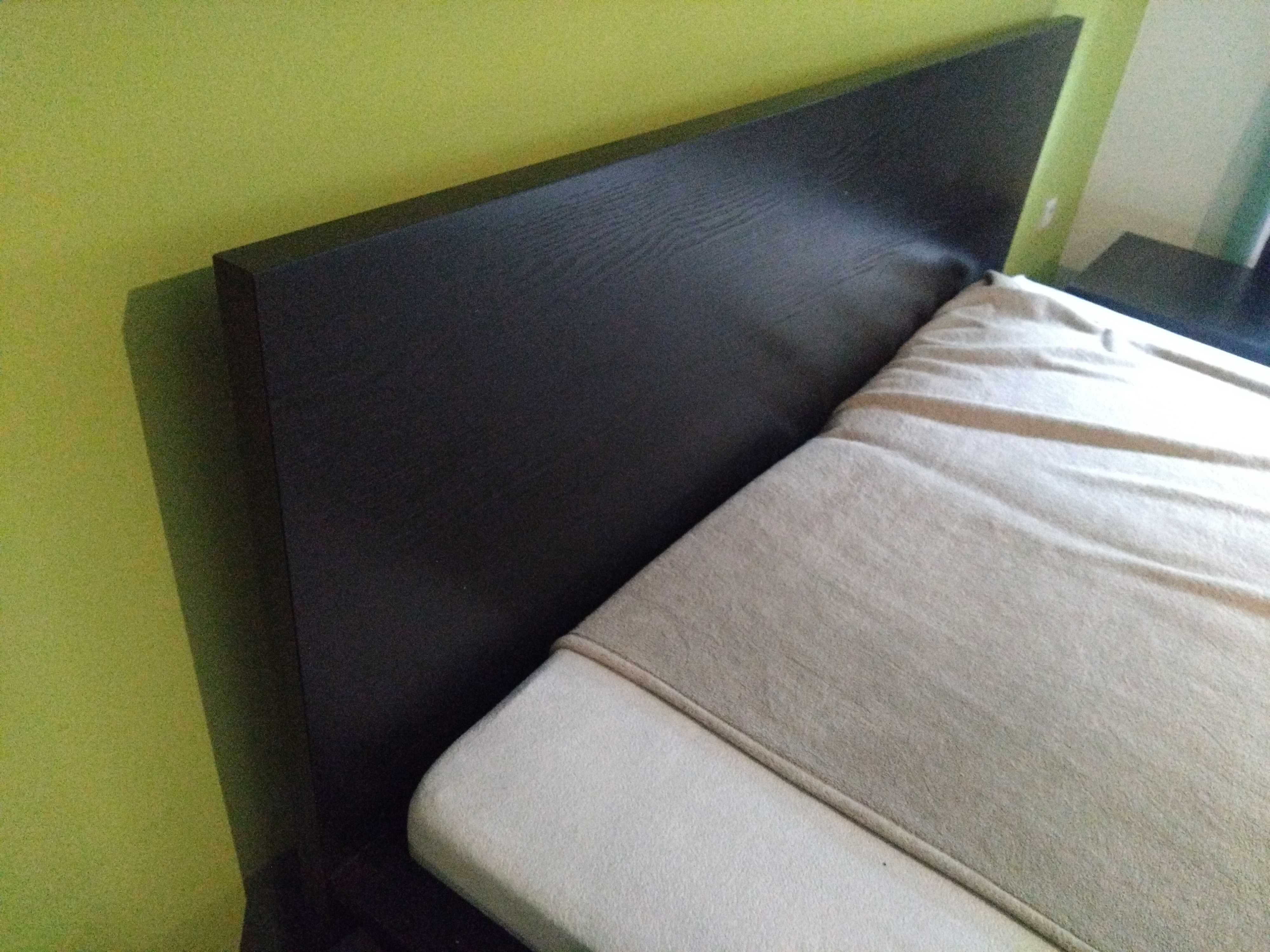 Ikea duże łóżko czarne + szafki nocne 2x