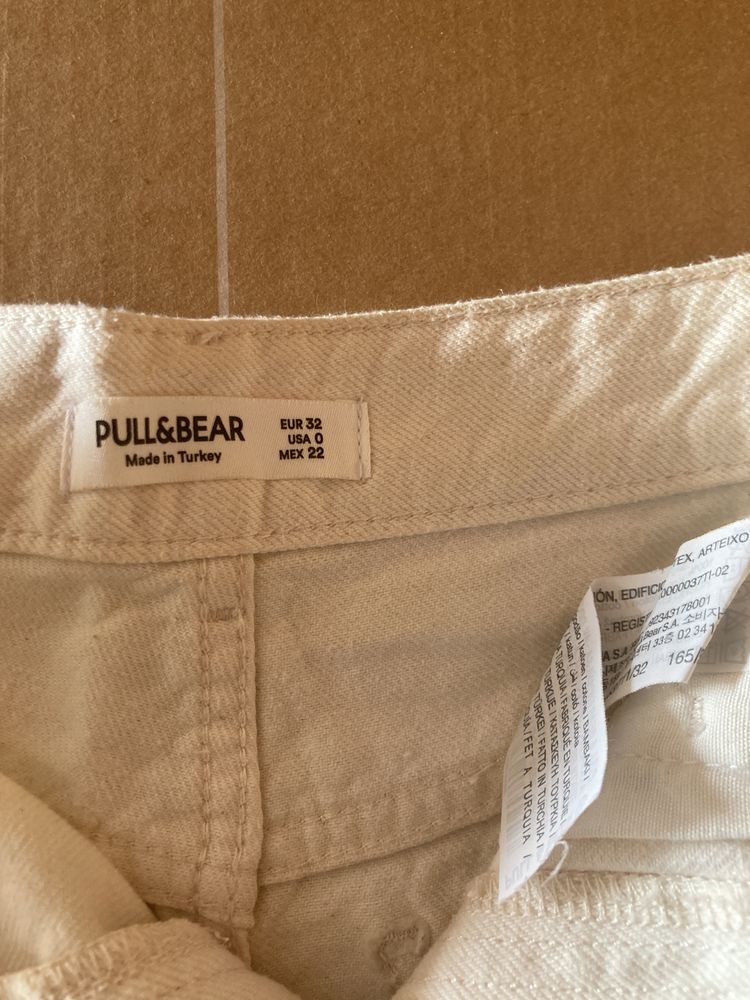 Calções de ganga com franjas Pull&Bear