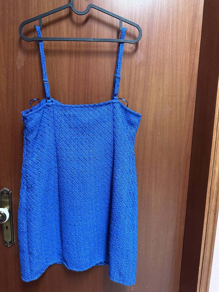 Stradivarius | Mini vestido azul azulão XL (novo)