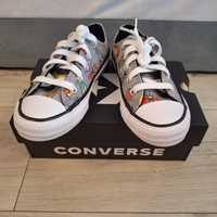 Nowe trampki Converse rozm. 28, szare w robaczki