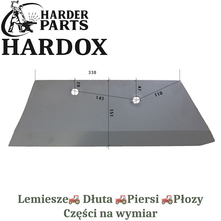 Lemiesz 14 Overum HARDOX 74606 części do pługa 2X lepsze niż Borowe