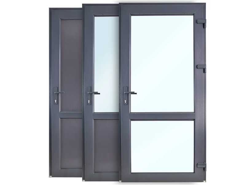 Drzwi Zewnętrzne Antracyt 90x200 Sklepowe do Biura Domu na wymiar