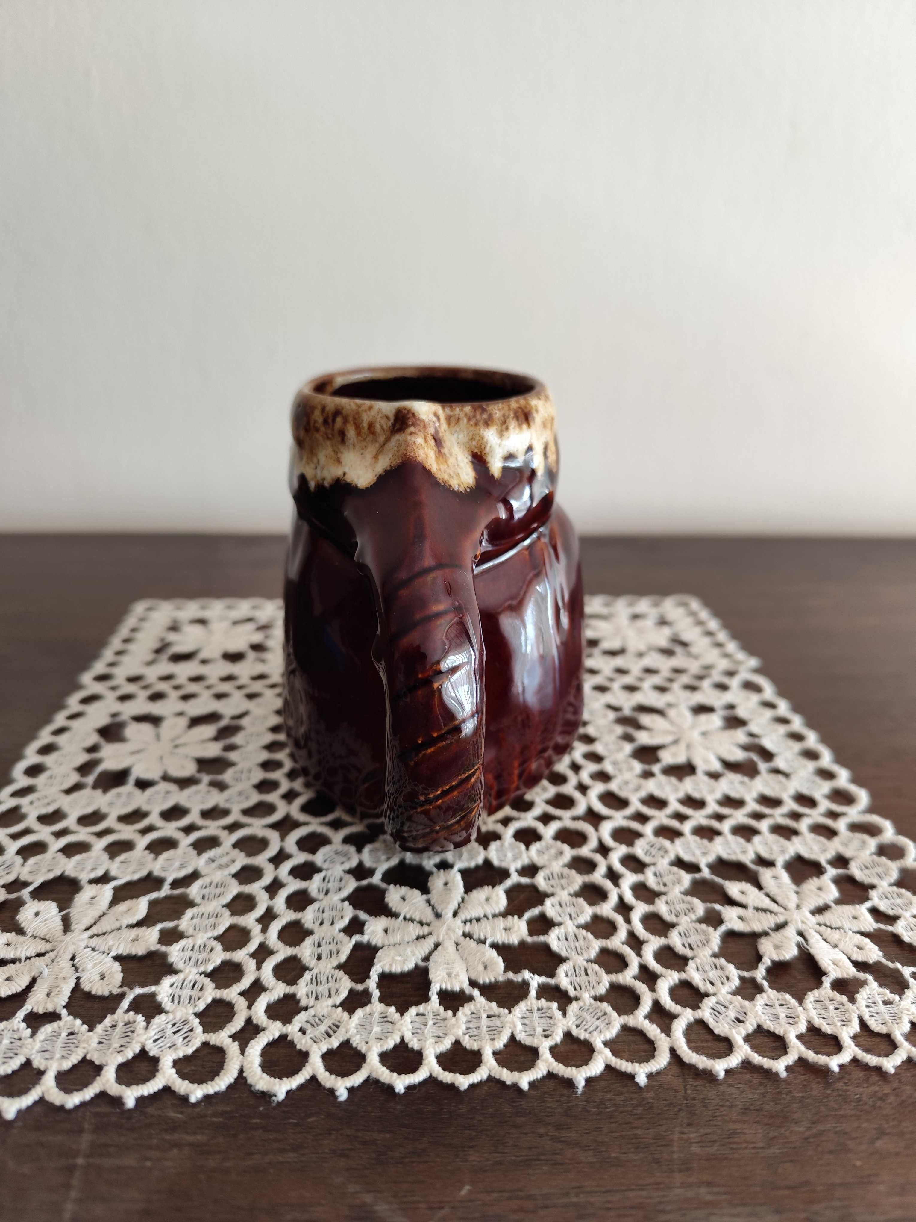 Dziwaczny Ceramiczny Kufel w kształcie głowy, Kubek z czasów PRL