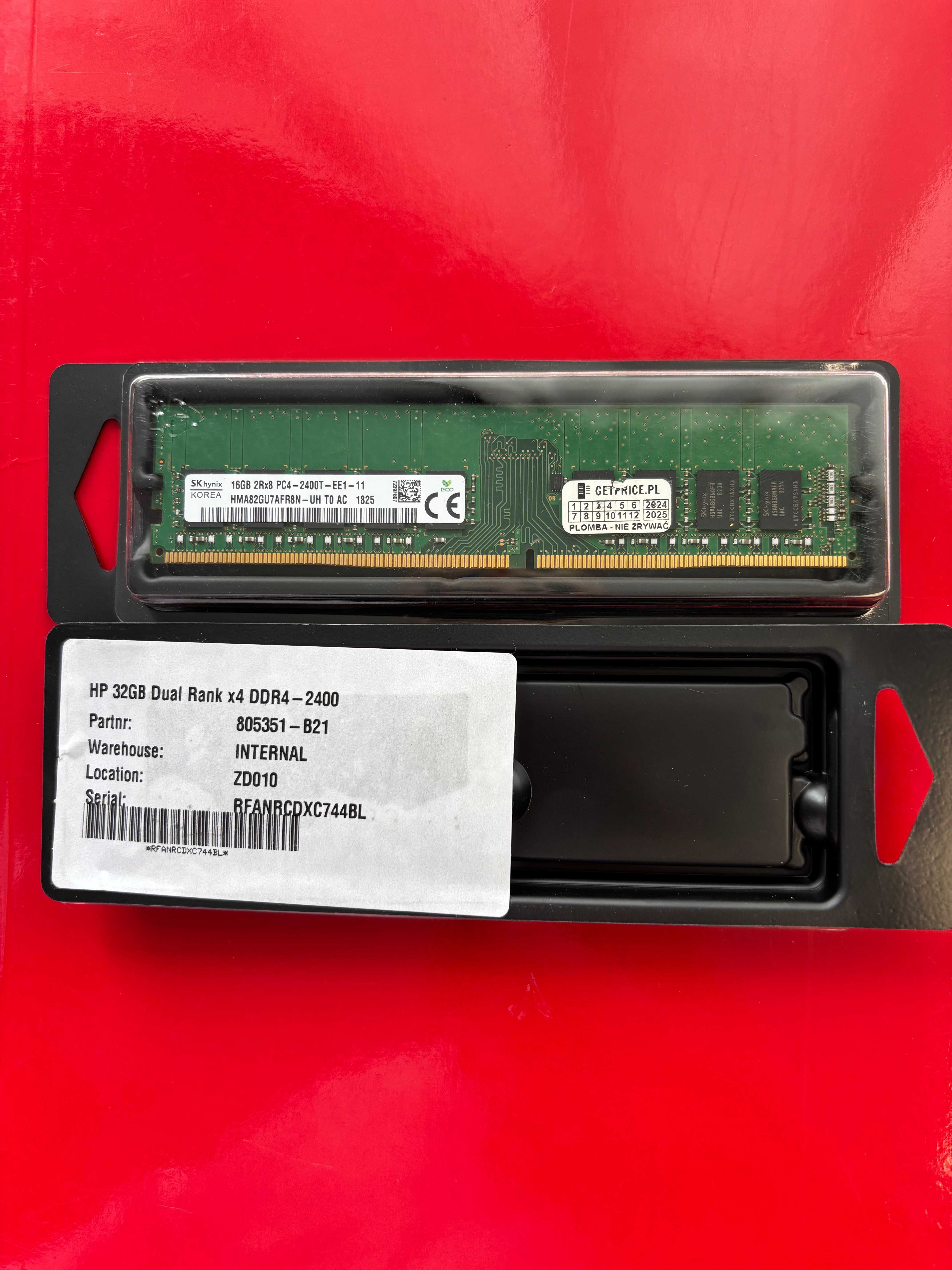 RAM DDR4 2 x 16GB 2Rx8 2400T-E ECC
