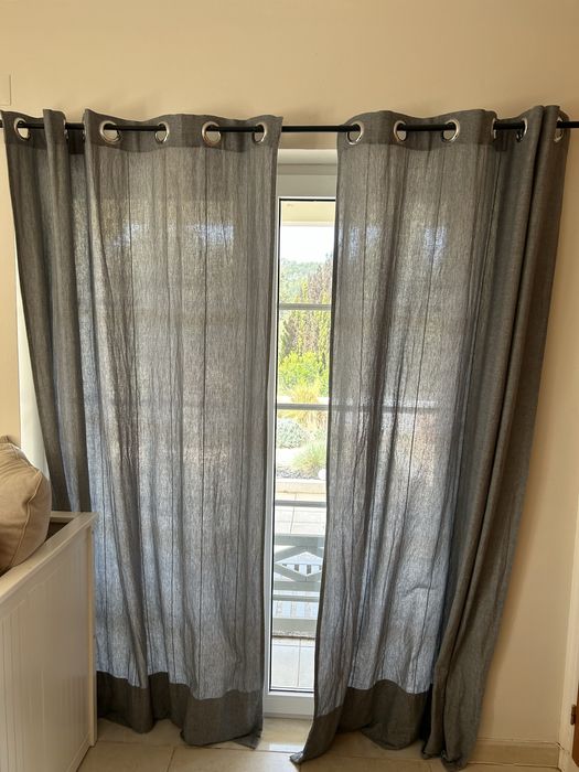 Cortinas cinza parayicamente novas
