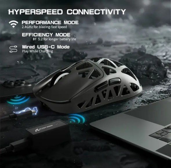 Легка миша АТТАСК SHARK R2 45g з магнієвого сплаву