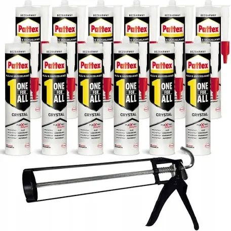 Klej Pattex Crystal 12 sztuk+wyciskacz