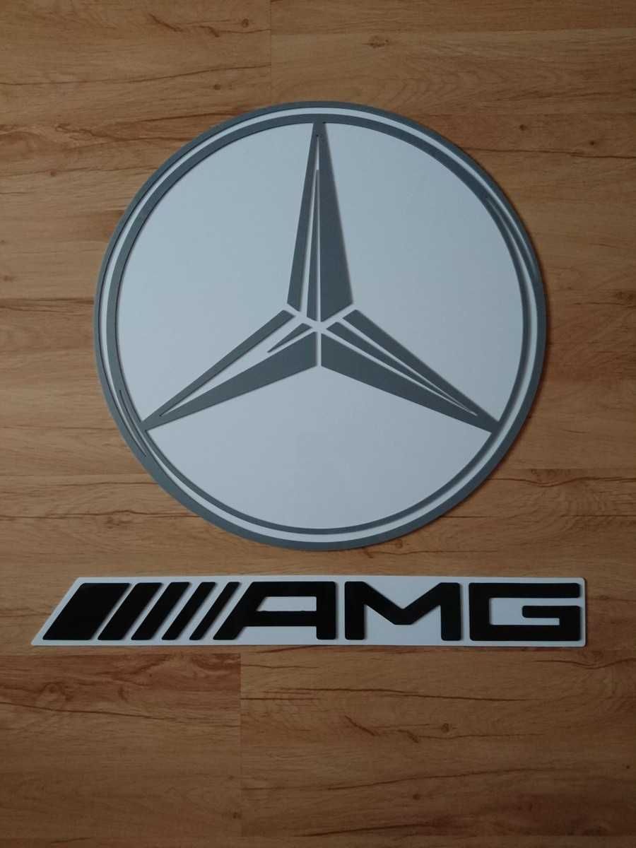 Logo szyld emblemat Mercedes AMG do garażu pokoju na ścianę