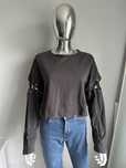 Bluza bluzka w wycięciem wycięta szara czarna Zara XS S M 34 36 38