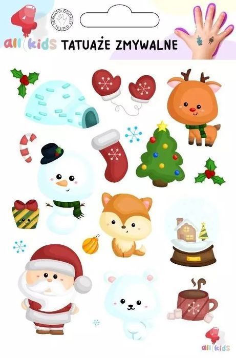 Tatuaże zmywalne dla dzieci Boże Narodzenie 5. All4Kids