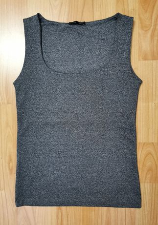 Zara-Koszulka z tkaniny elastycznej na szerokich ramiączkach rozmiar M