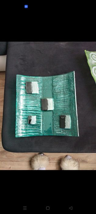 Patera ozdobna szklana