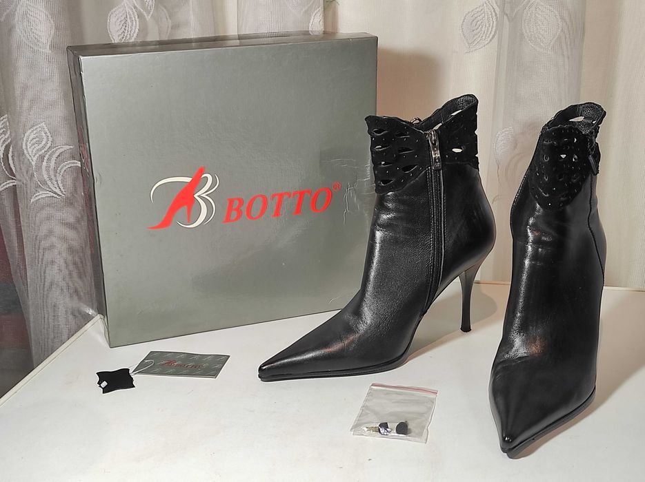 Жіночі ботильйони натуральна шкіра чорні 23,5см Botto
