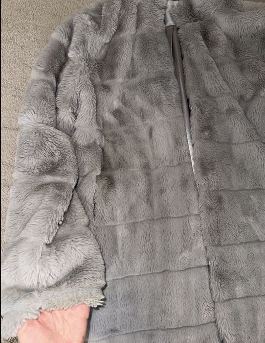 Штучна шуба шубка сіра жіноча шубка женская еко