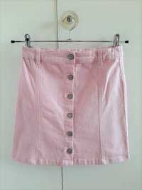 Różowa spódniczka dżinsowa  z guzikami Girls Destination 164 cm XS