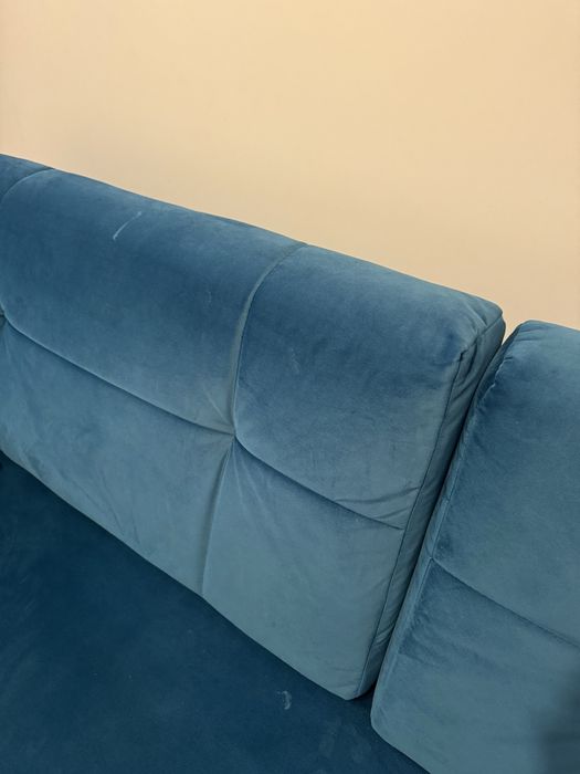 Sofa turkusowa - 3osobowa, rozkladana