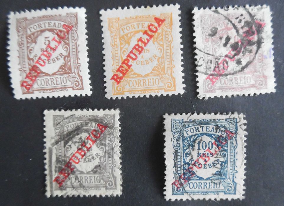 Selos Portugal 1911- Porteado tipo 1904 c/ sobrecarga "Republica"