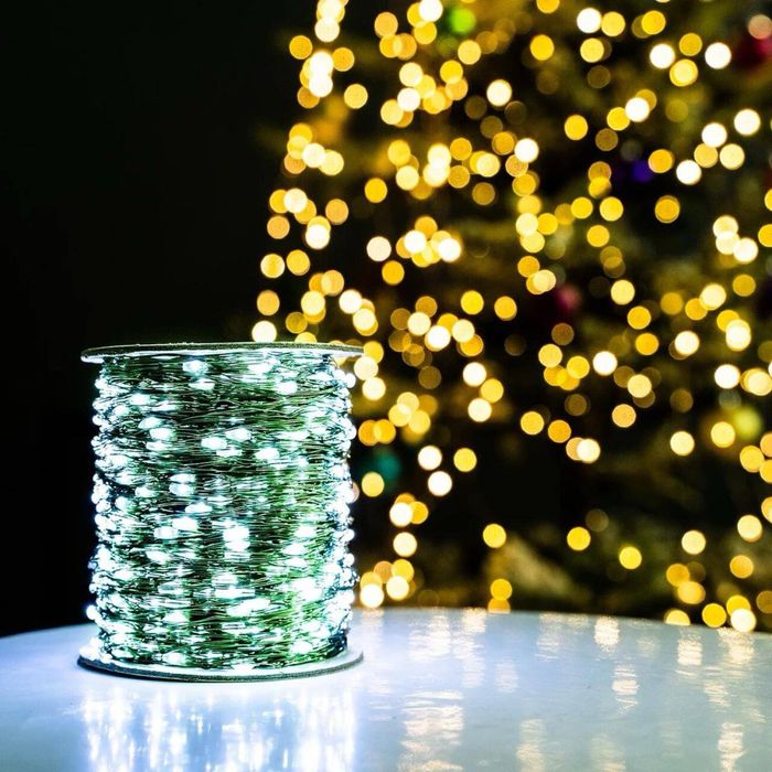 Гирлянда роса 100 м, зелений провід, Польща,