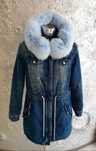 Twinset  kurka parka jeans naturalne futro lisa roz L /XL