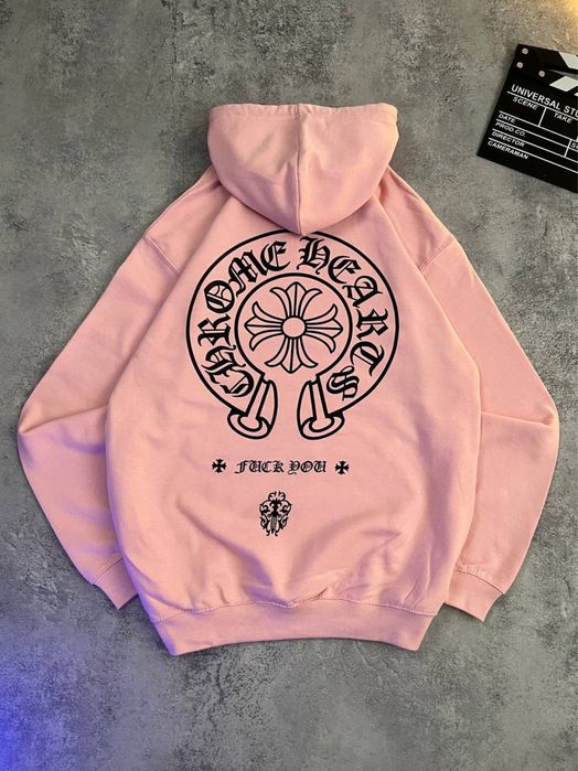 Худи Chrome Hearts розовое