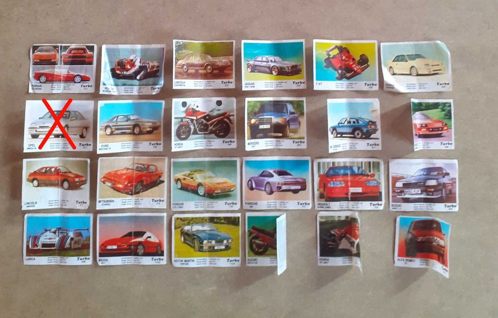 Najstarsze obrazki z gum Turbo Kent unikat '80s '90s real vintage