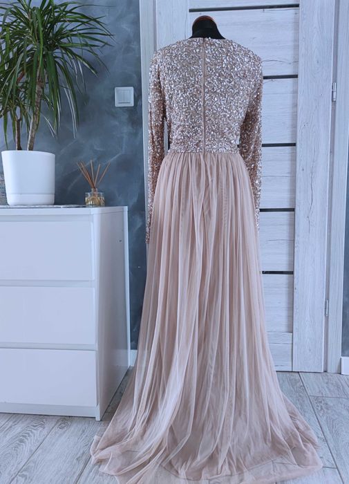 długa tiulowa suknia wieczorowa balowa rozmiar xxl 44 na bal wesele