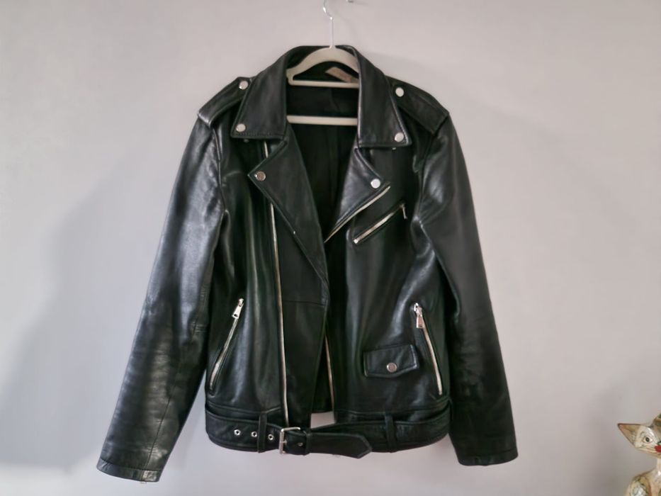 Zara skórzana ramoneska biker 100% skóra naturalna męska M