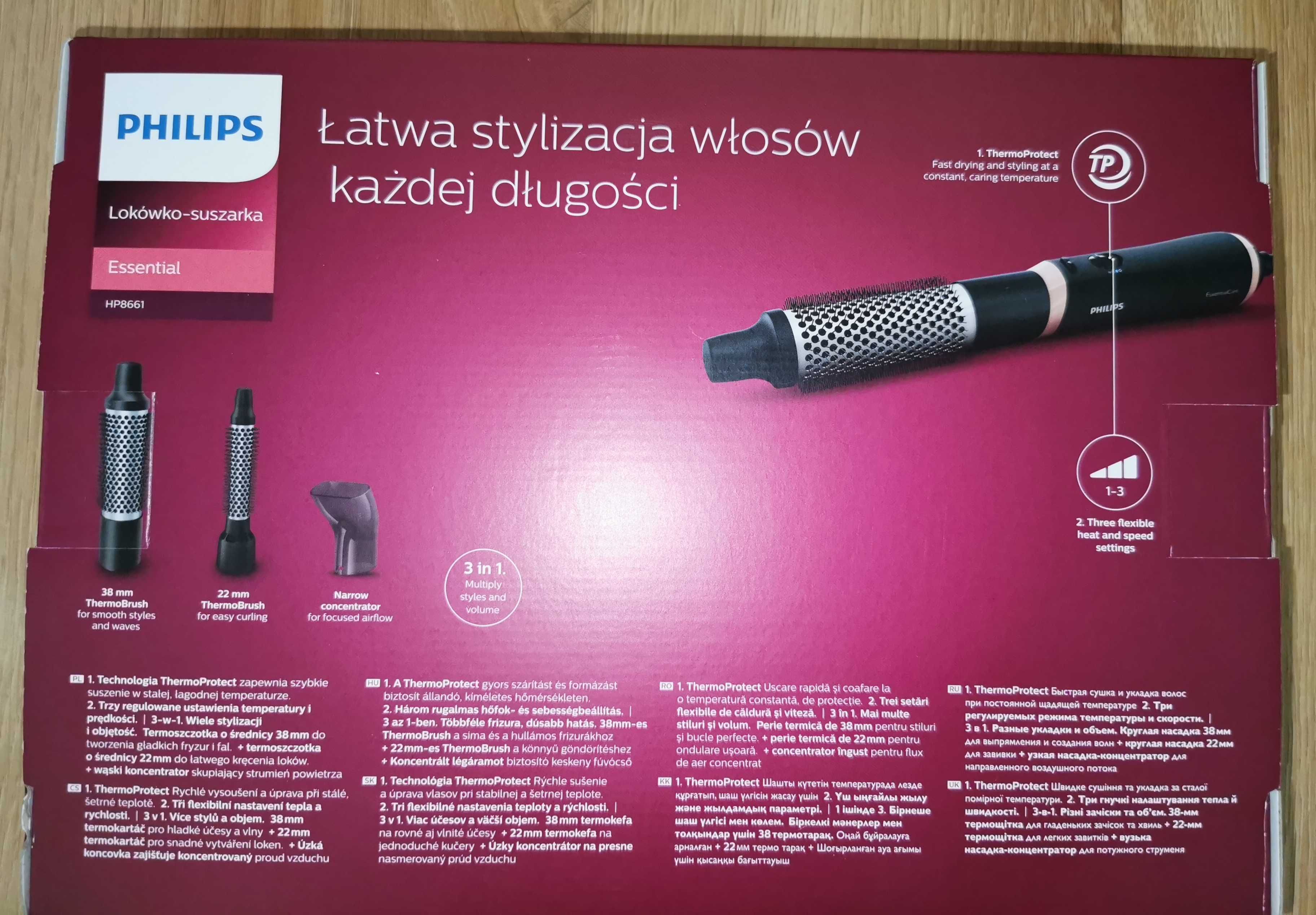 Nowa suszarka lokówka 2 w 1 Philips + 3 nakładki