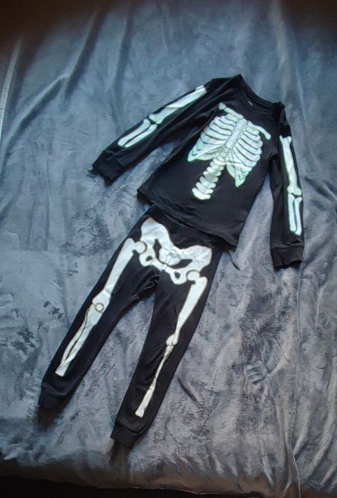 Костюм скелет H&M піжама трикотажна на Хелоувін натуральна next хелові